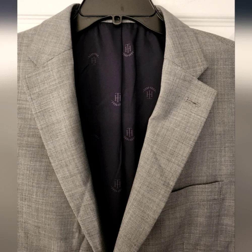 Tommy Hilfiger TH Flex Modern Fit Suit Separate In Blk/Gray/Wht Size 42L